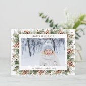 Carte de Noël botanique d'hiver (Debout devant)