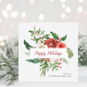 Carte de Noël botanique Joyeuses Fêtes