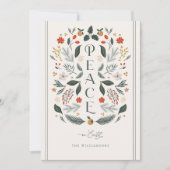Carte de Noël Botanique Peace on Earth (Devant)
