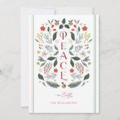Carte de Noël Botanique Peace on Earth (Devant)