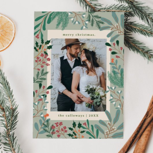 Carte de Noël Botanique Photo de vacances