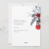 Carte de Noël Botanique Rouge et Blanc (Dos)