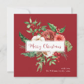 Carte de Noël botanique rouge joyeux Noël (Devant)
