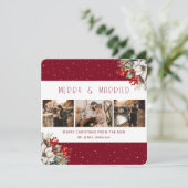 Carte de Noël botanique rouge Merry and Married (Debout devant)
