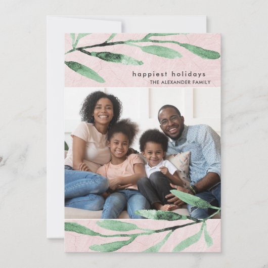 Carte de Noël Botanique simple et moderne (Devant)