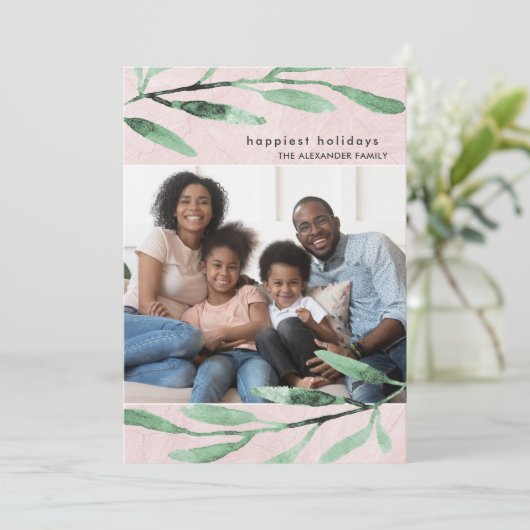 Carte de Noël Botanique simple et moderne (Debout devant)