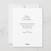 carte de Noël botanique tendance écriture joyeux N (Dos)