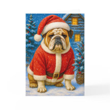 Carte de Noël Bouledogue Anglais