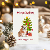 Carte de Noël Bouledogue Anglais