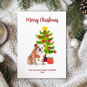 Carte de Noël Bouledogue Anglais