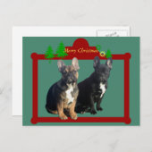 Carte de Noël Bouledogue Français (Devant / Derrière)