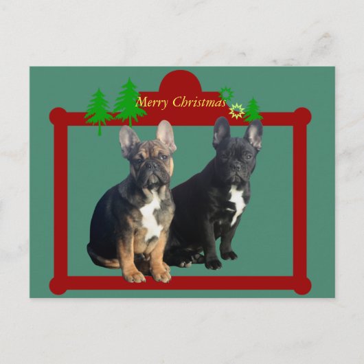 Carte de Noël Bouledogue Français (Devant)