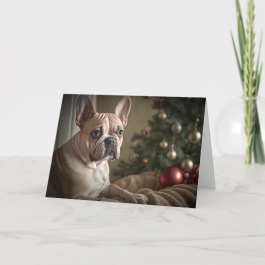 Carte de Noël Bouledogue Français (Devant)