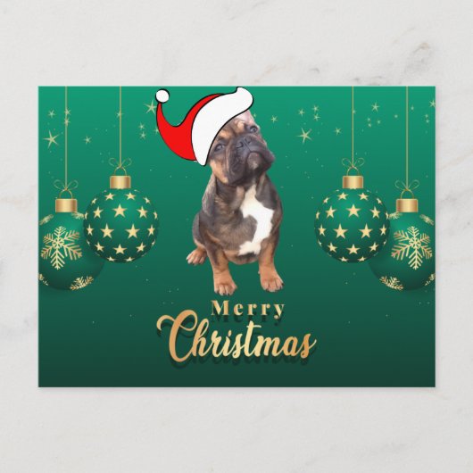Carte de Noël Bouledogues français Christmas  (Devant)