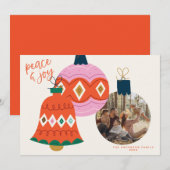Carte de Noël Boules Photo  (Devant / Derrière)