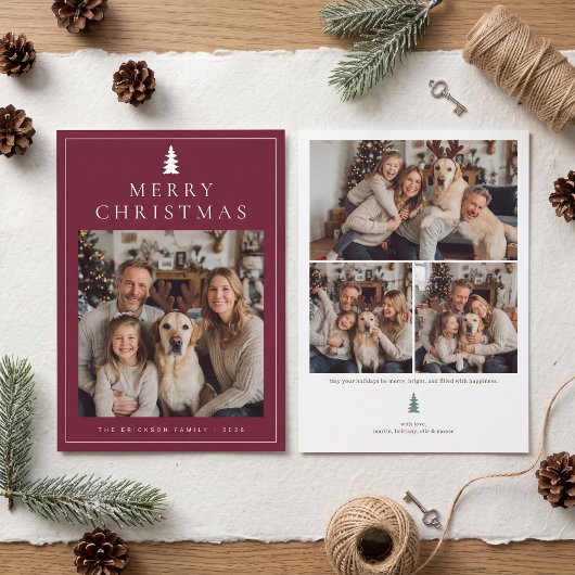 Carte de Noël Bourguignon Minimaliste Classique