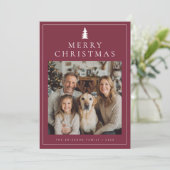 Carte de Noël Bourguignon Minimaliste Classique (Debout devant)