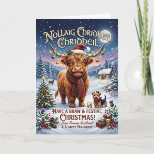 Carte de Noël Braw Highland Cow Chridheil