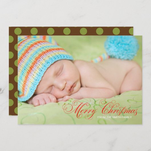 Carte de Noël Brown Olive Green (Devant / Derrière)