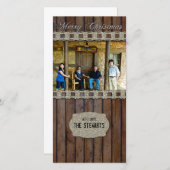 Carte de Noël Brown Wood Silver Country (Devant / Derrière)