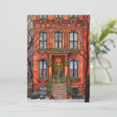 Carte de Noël Brownstone de New York (Debout devant)