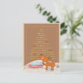 carte de Noël brune mignonne de caniche (Debout devant)