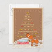 carte de Noël brune mignonne de caniche (Devant / Derrière)