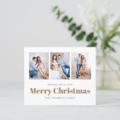 Carte de Noël BUDGET 3 Photos Famille (Debout devant)