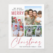 Carte de Noël Budget 4 Photo Joyeux Noël (Devant)