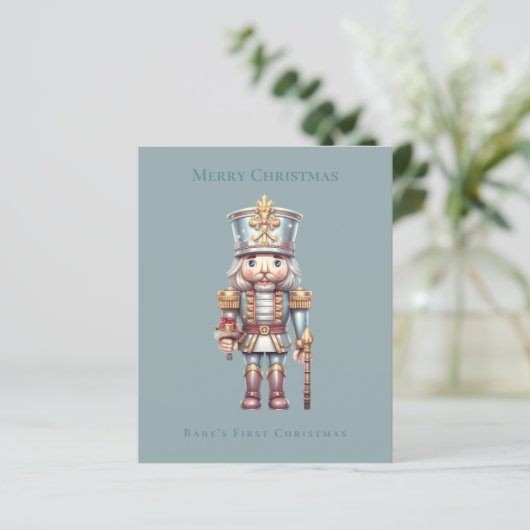 Carte de Noël Budget Cute Nutcracker Baby's First  (Debout devant)