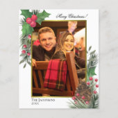 Carte de Noël BUDGET Festive Holly & Pine (Devant)