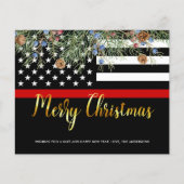 Carte de Noël Budget Firefighter Flag (Devant)