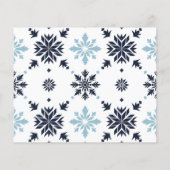 Carte de Noël Budget Light Blue Snowflacon (Dos)