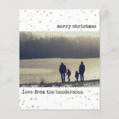 Carte de Noël Budget Photo Gold Stars (Devant)