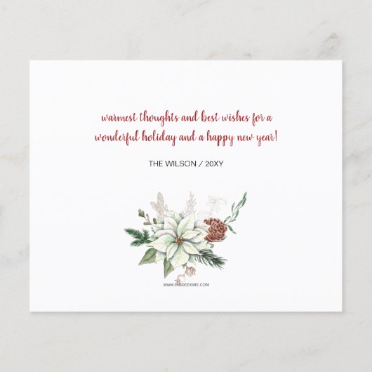 Carte de Noël Budget Poinsettia Pine Nous Avons Dé (Dos)