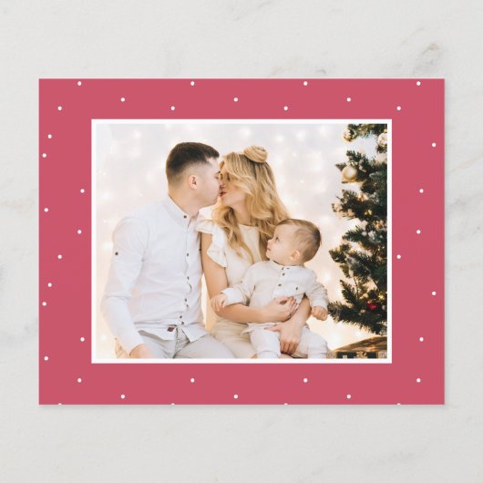 Carte de Noël Budget Red Script 5 Photo Collage (Dos)