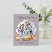 Carte de Noël budgétaire mignonne de la Nativité (Debout devant)