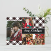 Carte de Noël Buffalo Plaid Multi Photo (Debout devant)