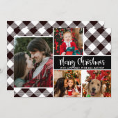 Carte de Noël Buffalo Plaid Multi Photo (Devant / Derrière)