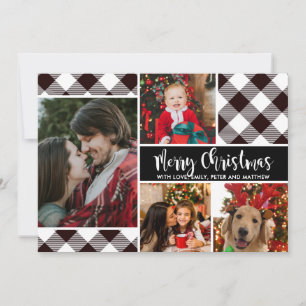 Carte de Noël Buffalo Plaid Multi Photo