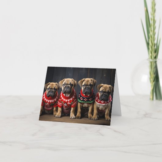 Carte de Noël Bull Mastiff Puppies (Devant)