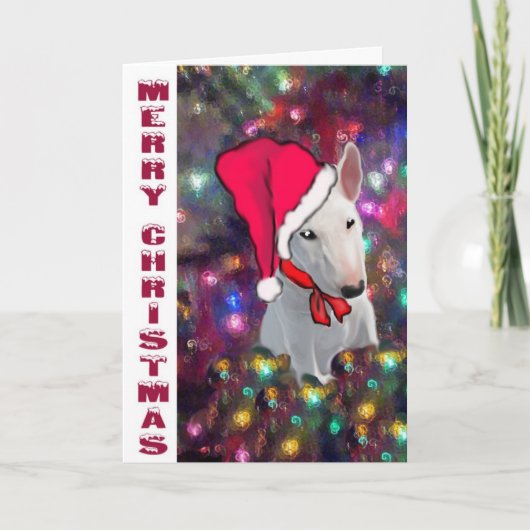 Carte de Noël Bull Terrier (Devant)