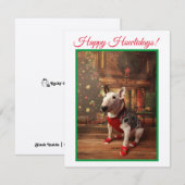 Carte de Noël Bull Terrier Père Noël Jumper (Devant / Derrière)
