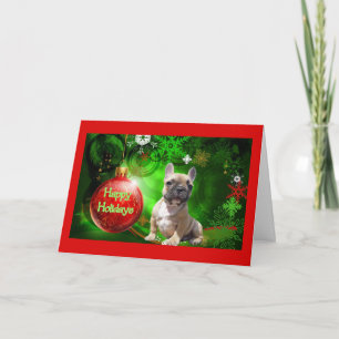 Carte de Noël Bulldog française Joyeux jours férié