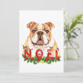 Carte de Noël Bulldog Noel (Debout devant)
