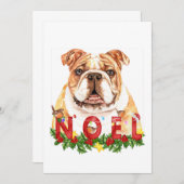 Carte de Noël Bulldog Noel (Devant / Derrière)