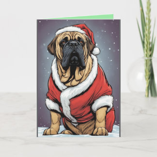 Carte de Noël Bullmastiff