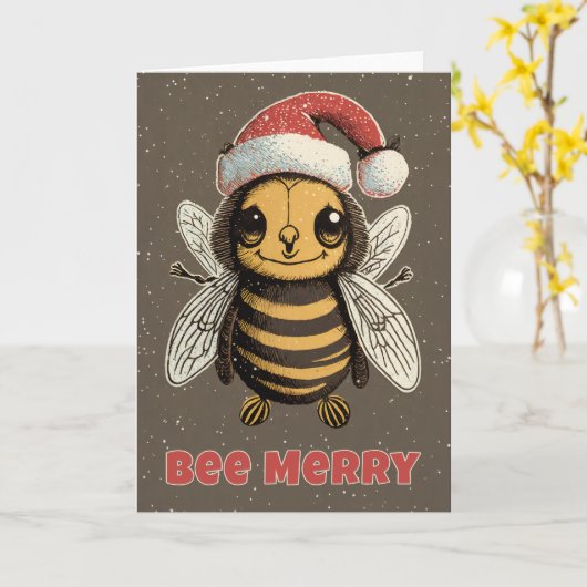 Carte de Noël Bumble Bee (Fleur jaune)