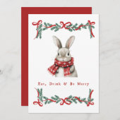 Carte de Noël Bunny vintage (Devant / Derrière)