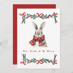Carte de Noël Bunny vintage